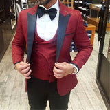 New Fashion Handsome Dark Gray Mens Suit Groom Suit Wedding Suits For Best Men Slim Fit Groom Tuxedos For Man(Jacket+Vest+Pant)