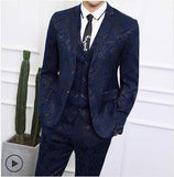 S-6XL Asia size mens 3 Piece Set ( men suit Jacket + Pant + Vest ) Wedding men Blazer Jacket with Waistcoat and Trousers
