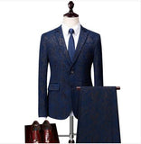 S-6XL Asia size mens 3 Piece Set ( men suit Jacket + Pant + Vest ) Wedding men Blazer Jacket with Waistcoat and Trousers