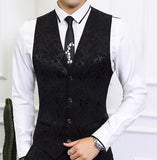 S-6XL Asia size mens 3 Piece Set ( men suit Jacket + Pant + Vest ) Wedding men Blazer Jacket with Waistcoat and Trousers